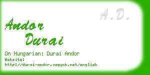 andor durai business card